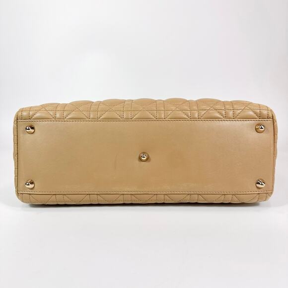 Christian Dior Lambskin Cannage Large Lady Dior Beige - Picture 6 of 12